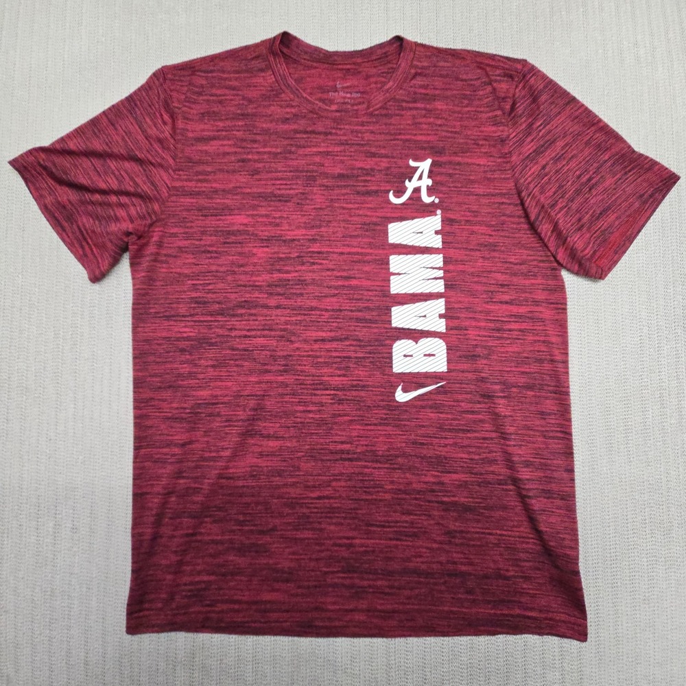 Nike Alabama Crimson Tide Shirt Mens Large Red Graphic Dri Fit SEC Football